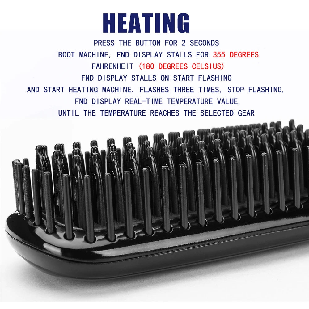 SmoothStyle Men - Heating Beard & Hair Straightener Brush