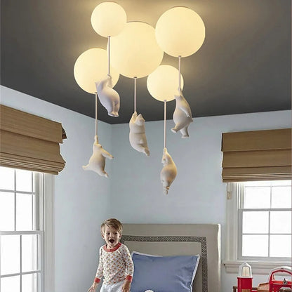 Polar Bear LED Ceiling Chandelier for Kids