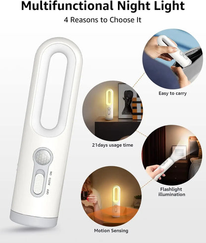 LumiWay - Motion Sensor LED Night Light with Portable Flashlight