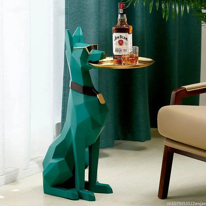 Luxury Doberman Statue Side Table