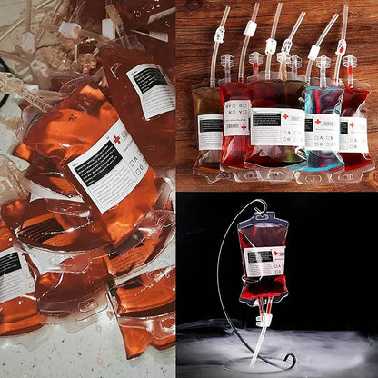 VampireVibe - Blood Bag Drink Props for Halloween Parties