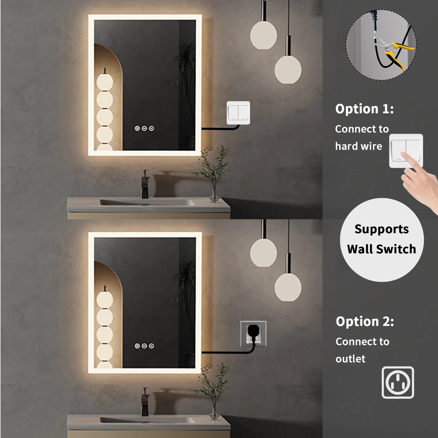 Specchio da bagno illuminato EleganceTouch 