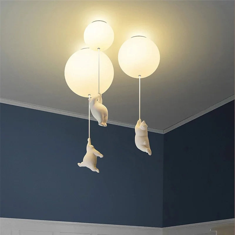 Polar Bear LED Ceiling Chandelier for Kids