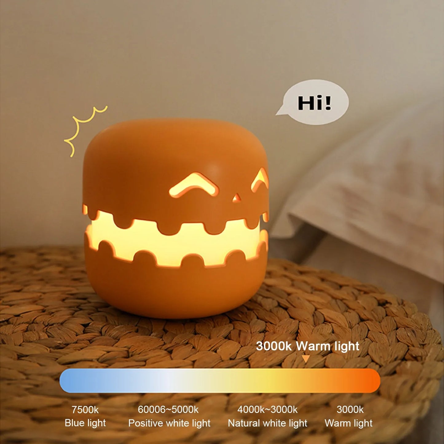 PumpkinGlow - Cozy Night Light for Halloween Parties