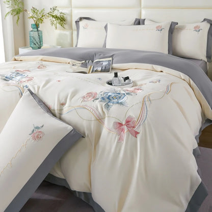 BlossomDream Embroidered Bedding Set