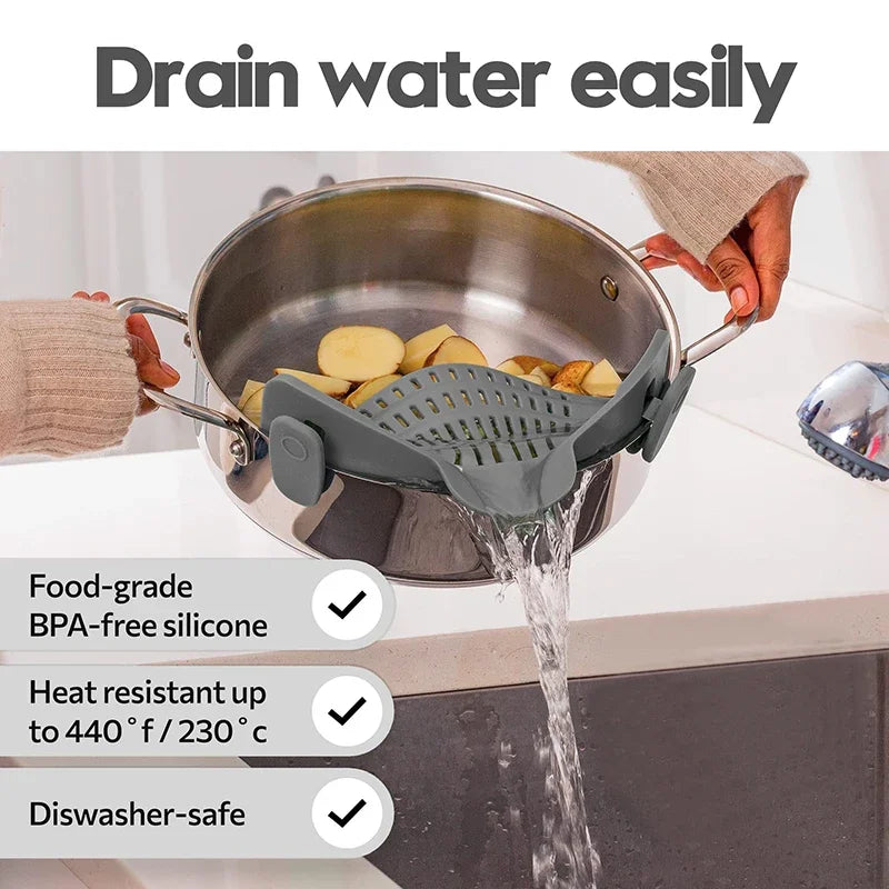 Passoire à pince pour casserole QuickDrain 