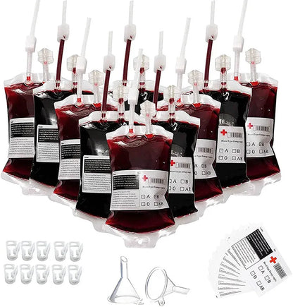 VampireVibe - Blood Bag Drink Props for Halloween Parties