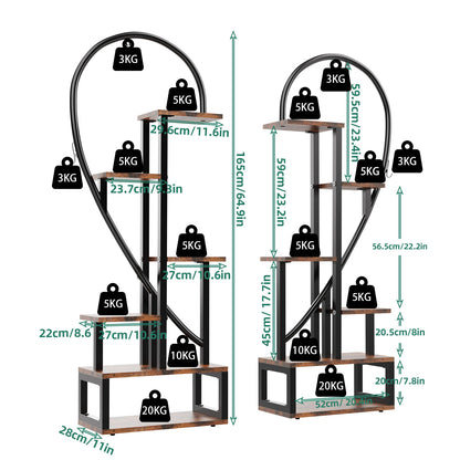 Elegant Heart Ladder Plant Stand