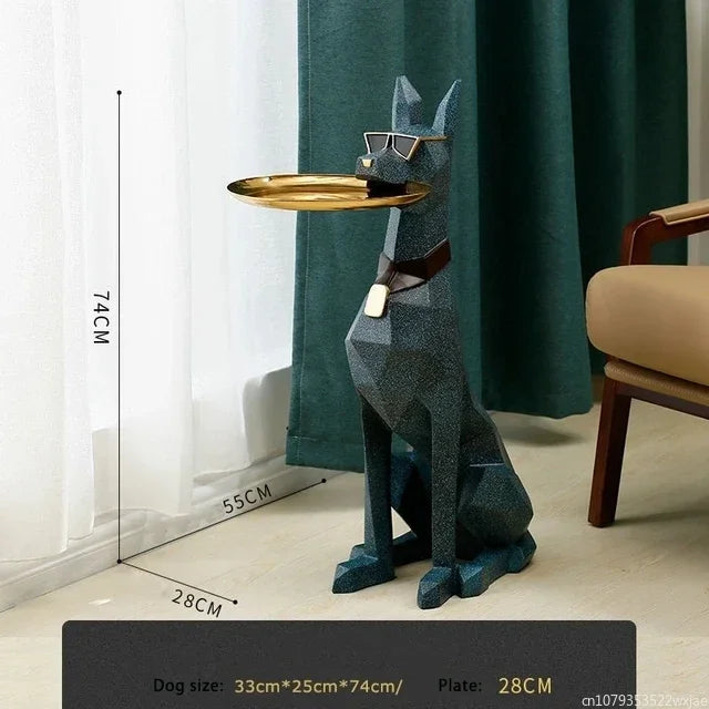 Luxury Doberman Statue Side Table