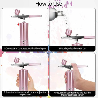 FreeFlow Air - Handheld Airbrush Compressor for Art & Makeup