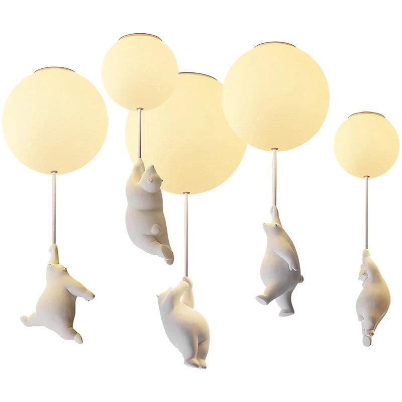 Polar Bear LED Ceiling Chandelier for Kids