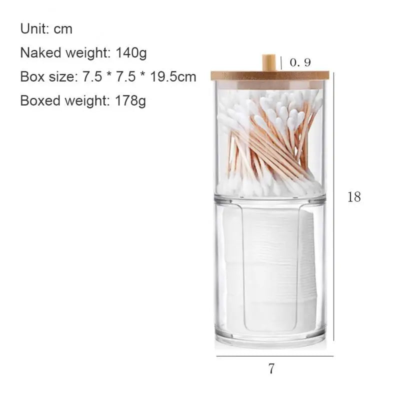 Pot de rangement de salle de bain en acrylique transparent 