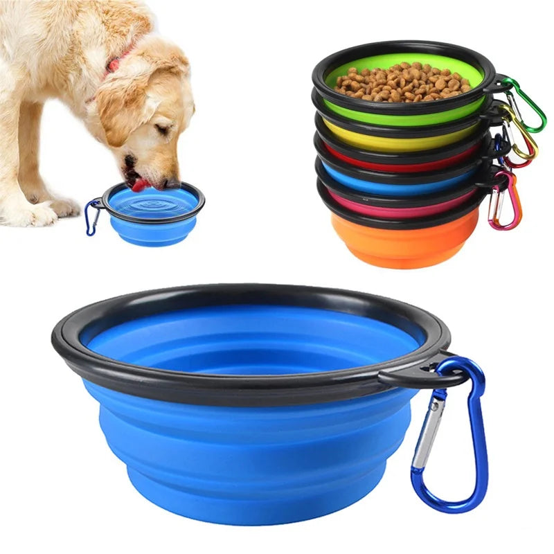 Ciotola Pieghevole Portatile en Silicone 2 en 1 pour Cani e Gatti 