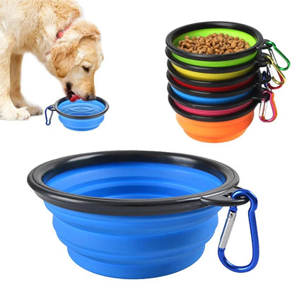 Ciotola Pieghevole Portatile en Silicone 2 en 1 pour Cani e Gatti 