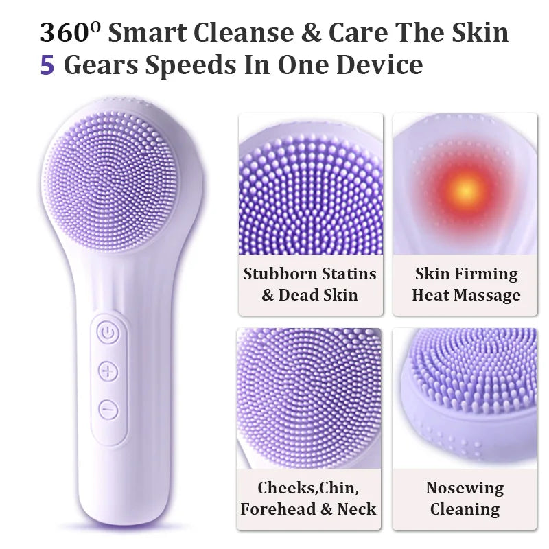 AquaGlow Sonic - Waterproof Facial Cleansing Brush